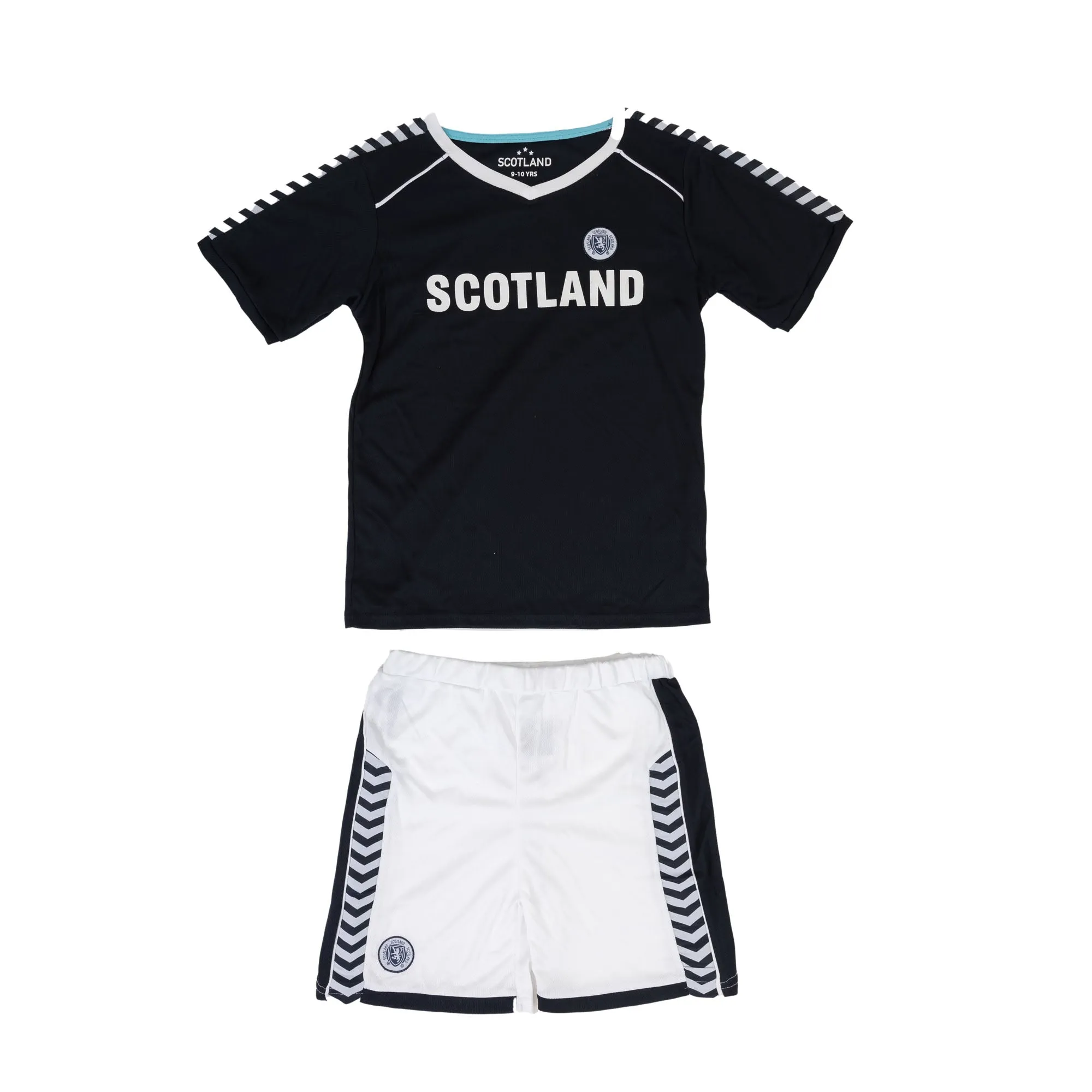 Kids Plain Scotland Football Kit Top & Shorts Set Navy