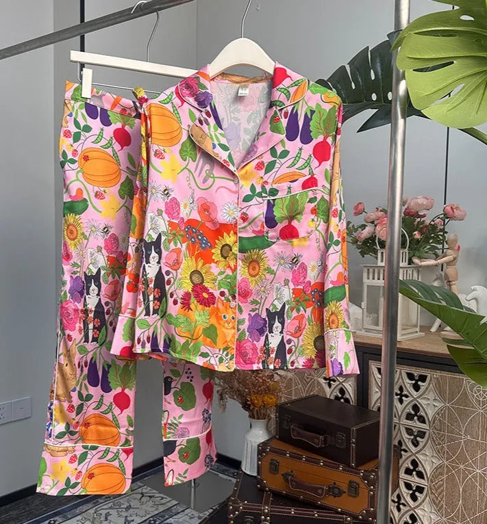Kitty/Fox Vegetable Garden Pajamas