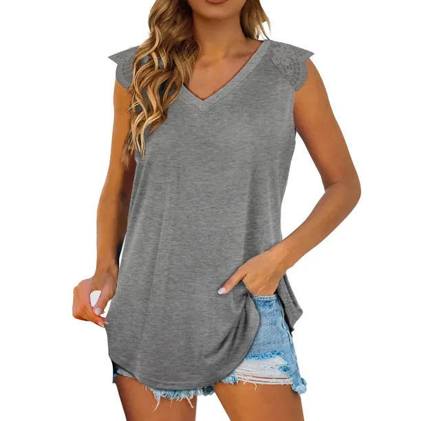 Lace Sleeve Women Tank Tops
