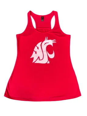 Ladies Pink Screen Printed WSU Crew Cut Tank