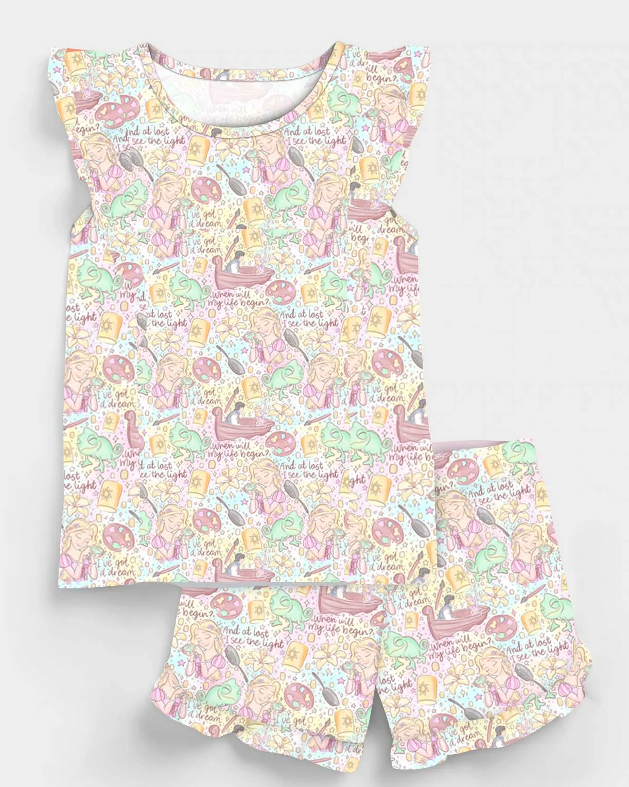 Lazy Days Tangled Up - Bamboo Flutter Sleeve & Shorts Lounge