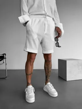Loose Fit Crepe Shorts - Ecru
