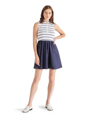 Lyon Dress in Navy Stripe