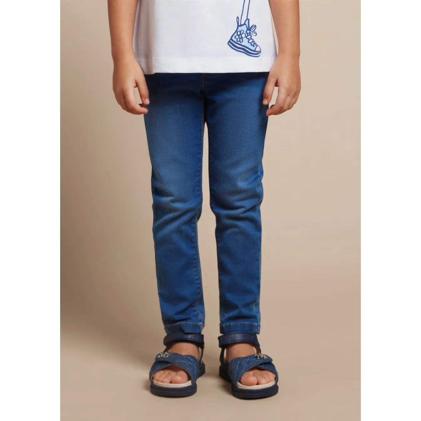 Mayoral Girls Denim Jeggings Ss24 548 Dark Denim