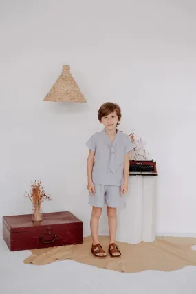 Mileou Striped Nautical Style Shirt and Shorts Set
