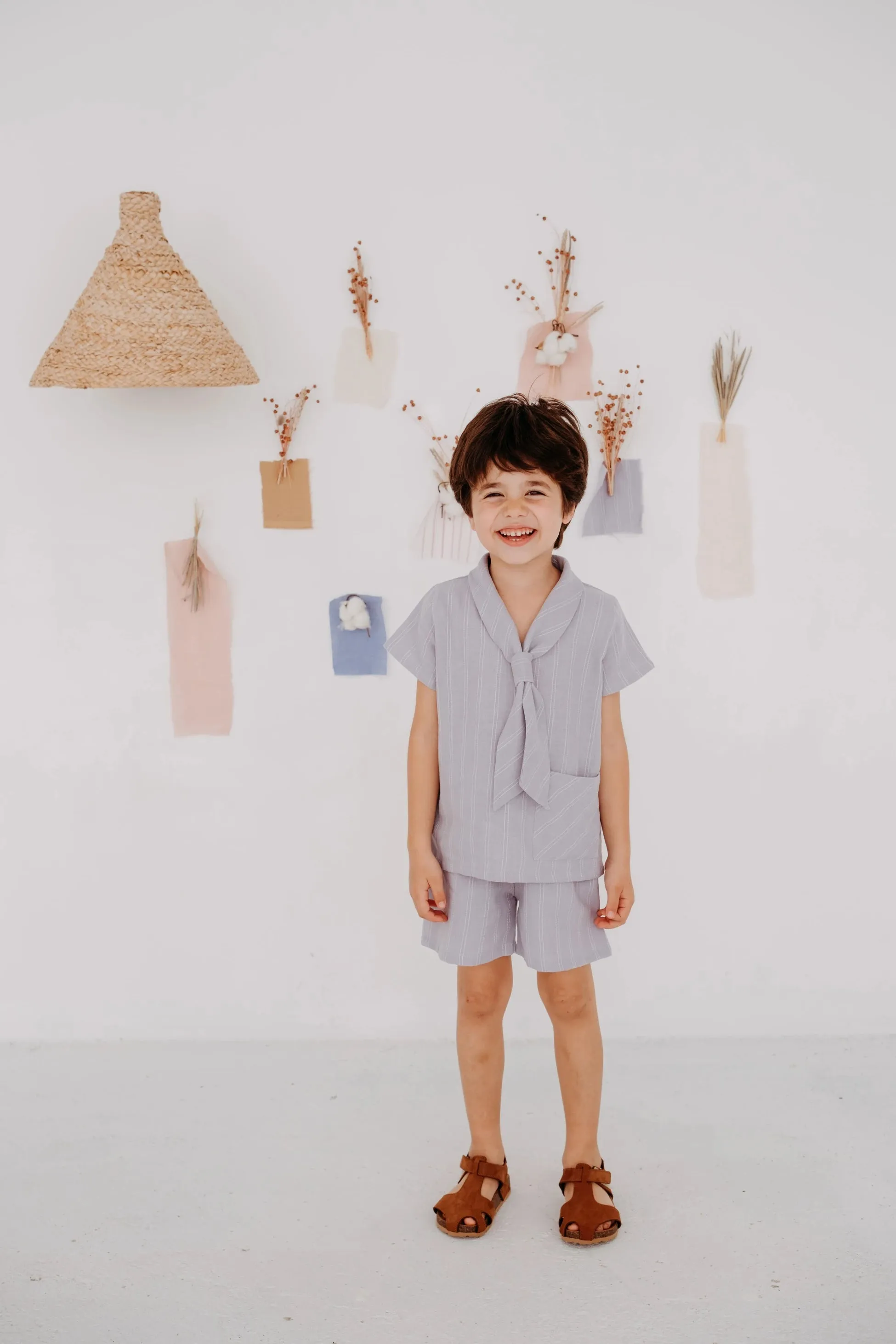 Mileou Striped Nautical Style Shirt and Shorts Set