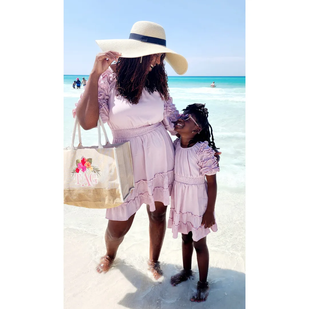 Mommy and Me Dusty Pink Ruffle Dresses