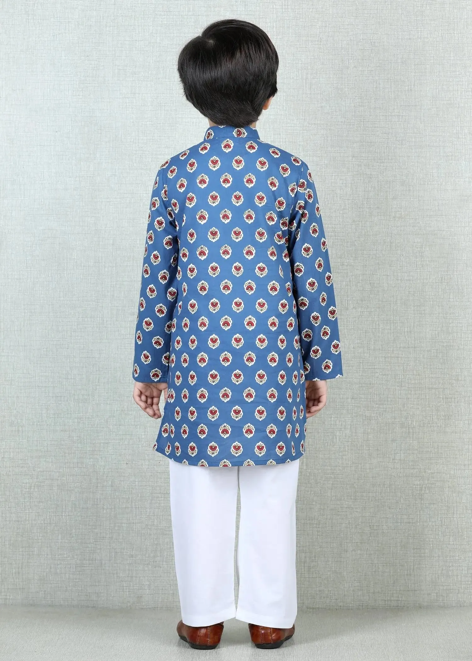 Navy Blue Cotton Kurta Boys (6 months - 12 Years)