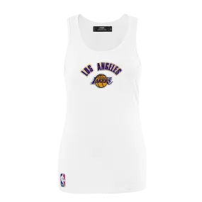 NBA LOS ANGELES LAKERS CLASSIC WOMEN'S RELAXED FIT RACERBACK (WHITE)