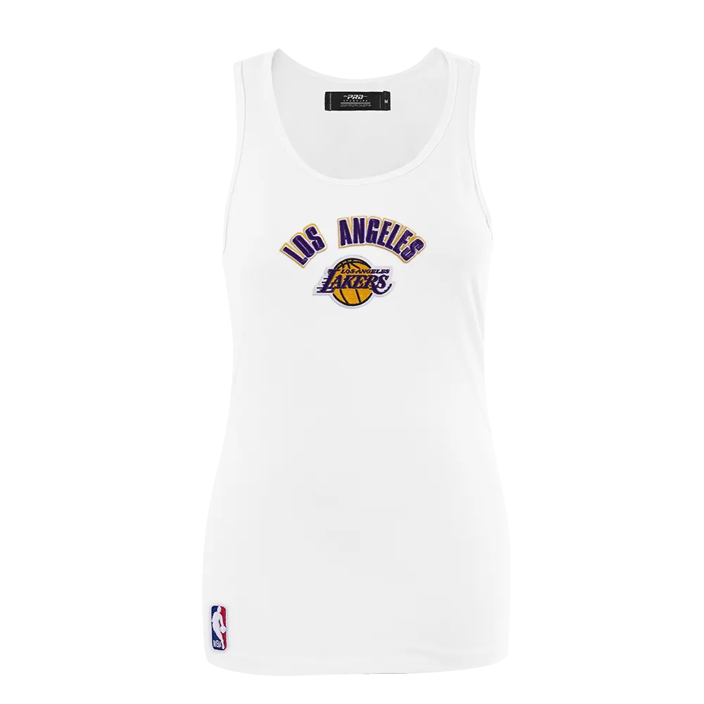 NBA LOS ANGELES LAKERS CLASSIC WOMEN'S RELAXED FIT RACERBACK (WHITE)