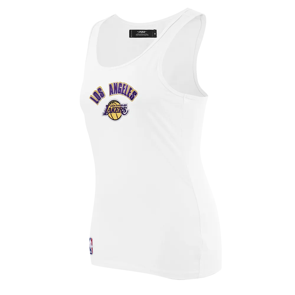 NBA LOS ANGELES LAKERS CLASSIC WOMEN'S RELAXED FIT RACERBACK (WHITE)