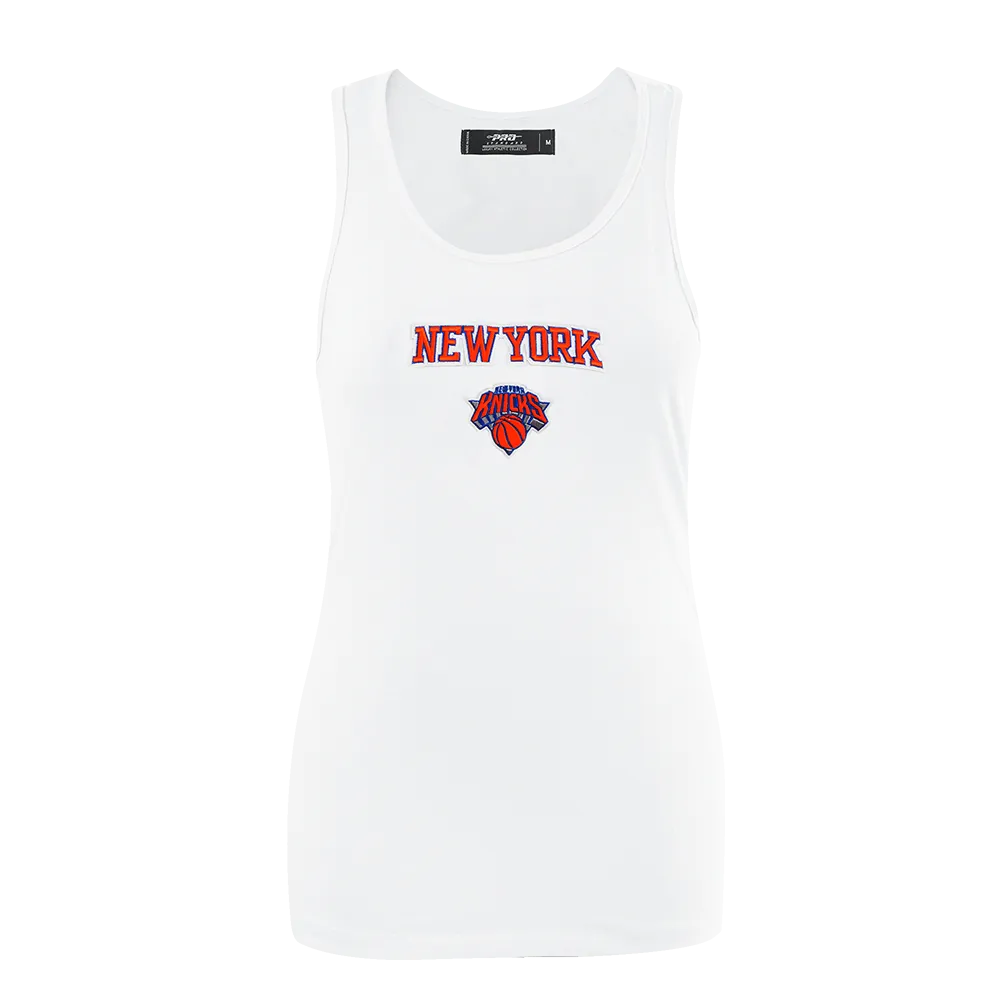 NBA NEW YORK KNICKS CLASSIC WOMEN'S RELAXED FIT RACERBACK (WHITE)