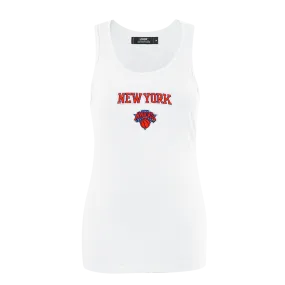 NBA NEW YORK KNICKS CLASSIC WOMEN'S RELAXED FIT RACERBACK (WHITE)