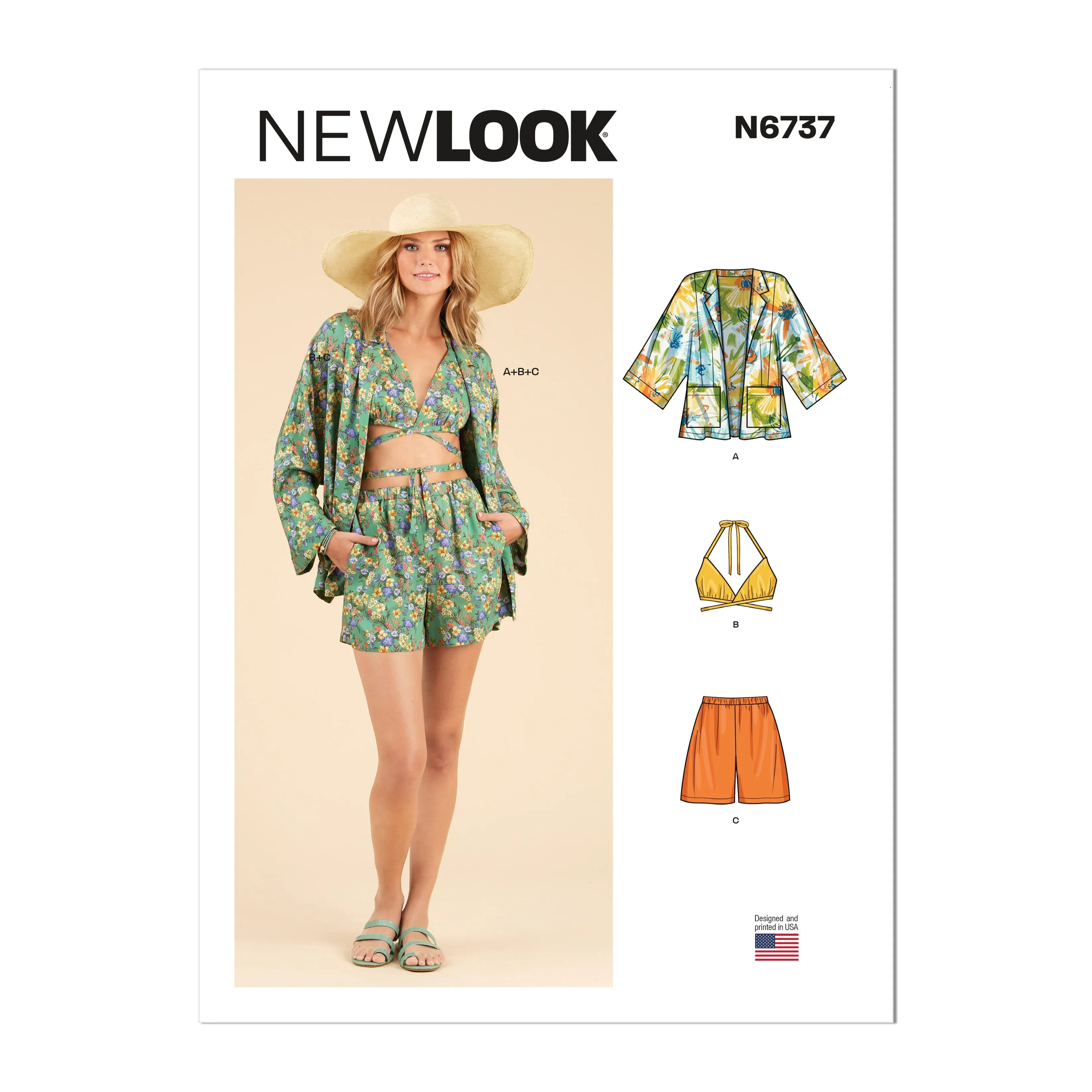 New Look sewing pattern 6737 Halter Top and Shorts