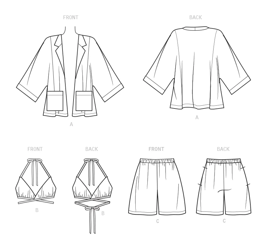 New Look sewing pattern 6737 Halter Top and Shorts