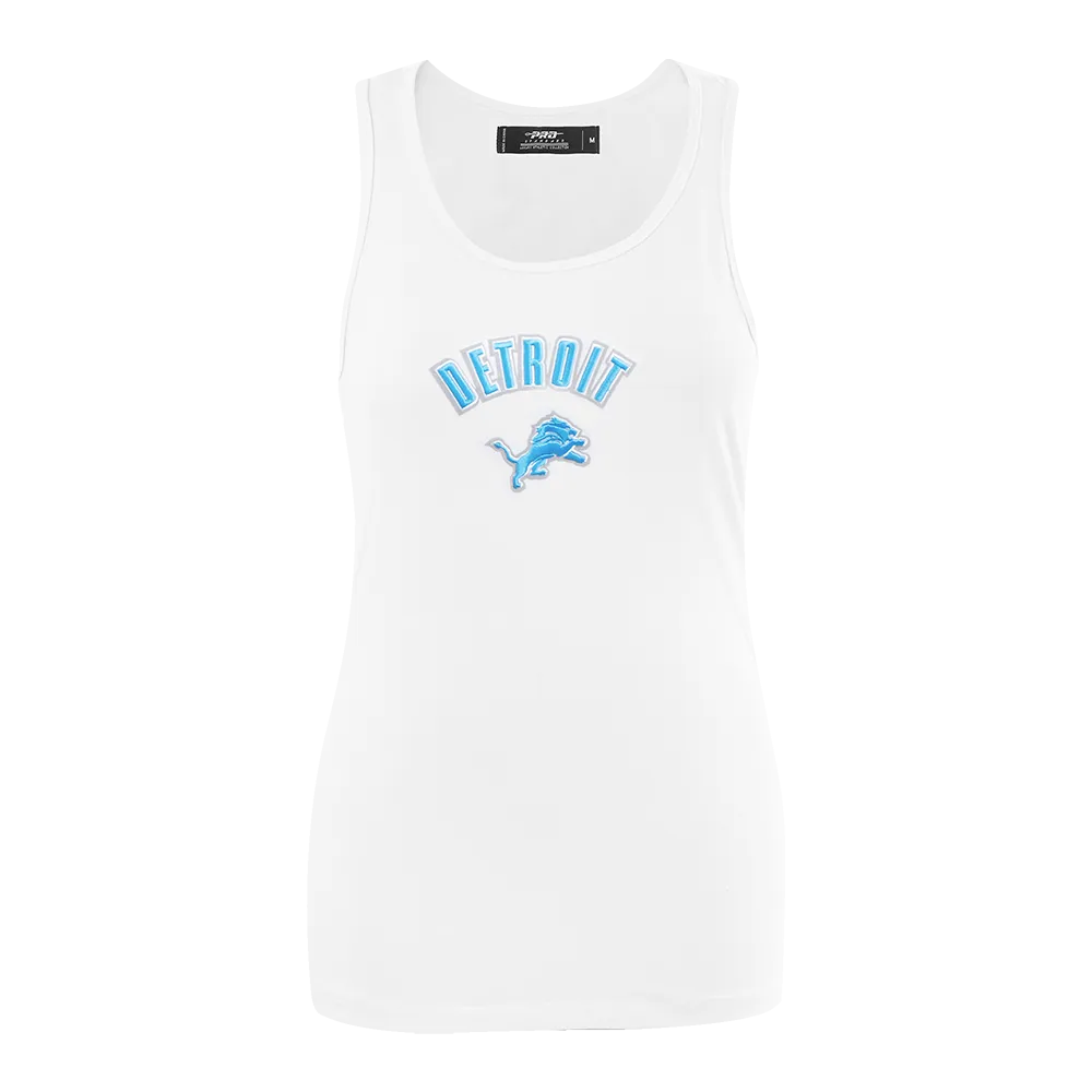 NFL DETROIT LIONS CLASSIC WOMEN'S RELAXED FIT RACERBACK (WHITE)
