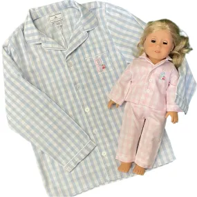 Petite Plume Pink Gingham Doll Pajama Set