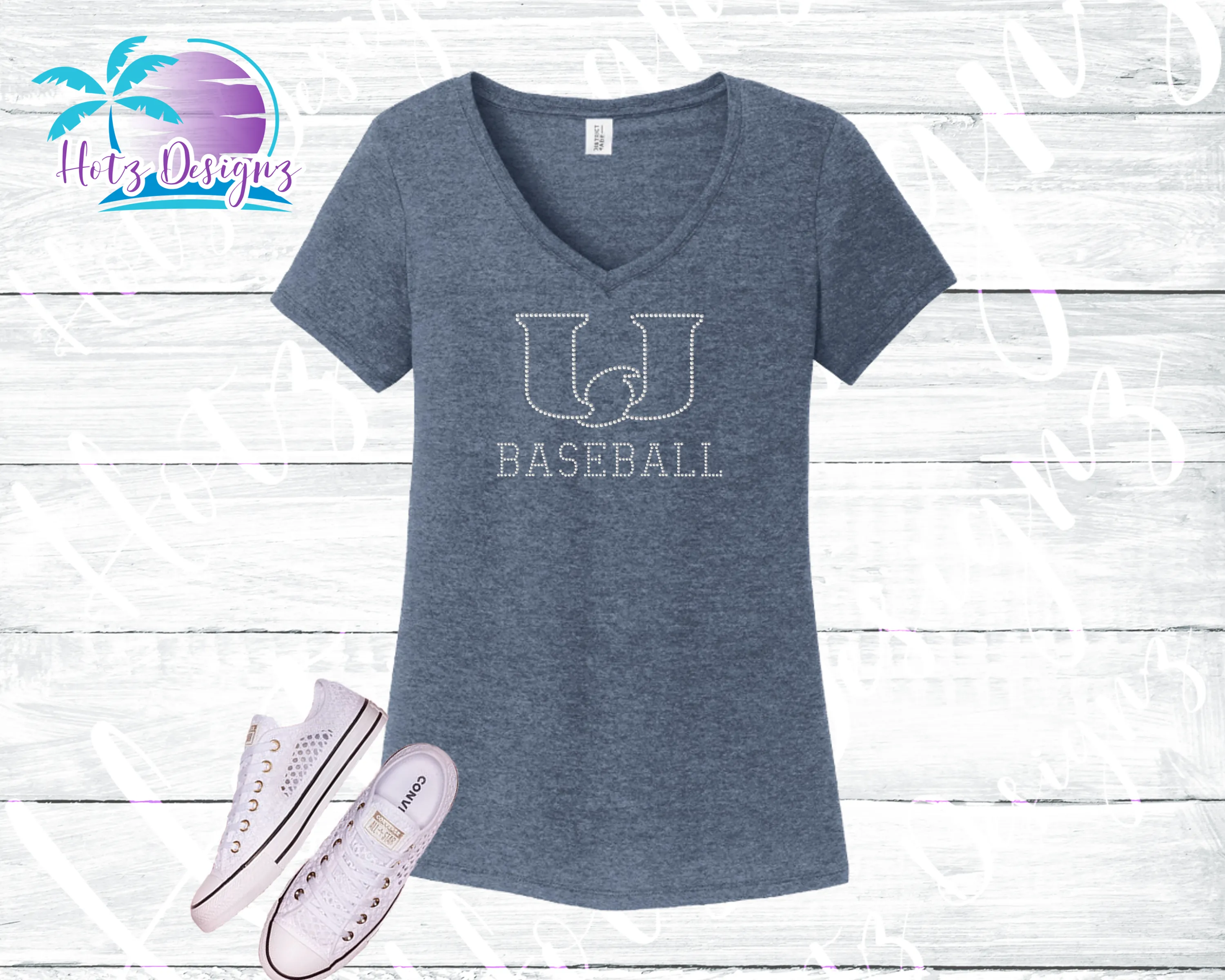 PHU Baseball Logo Rhinestone Tops