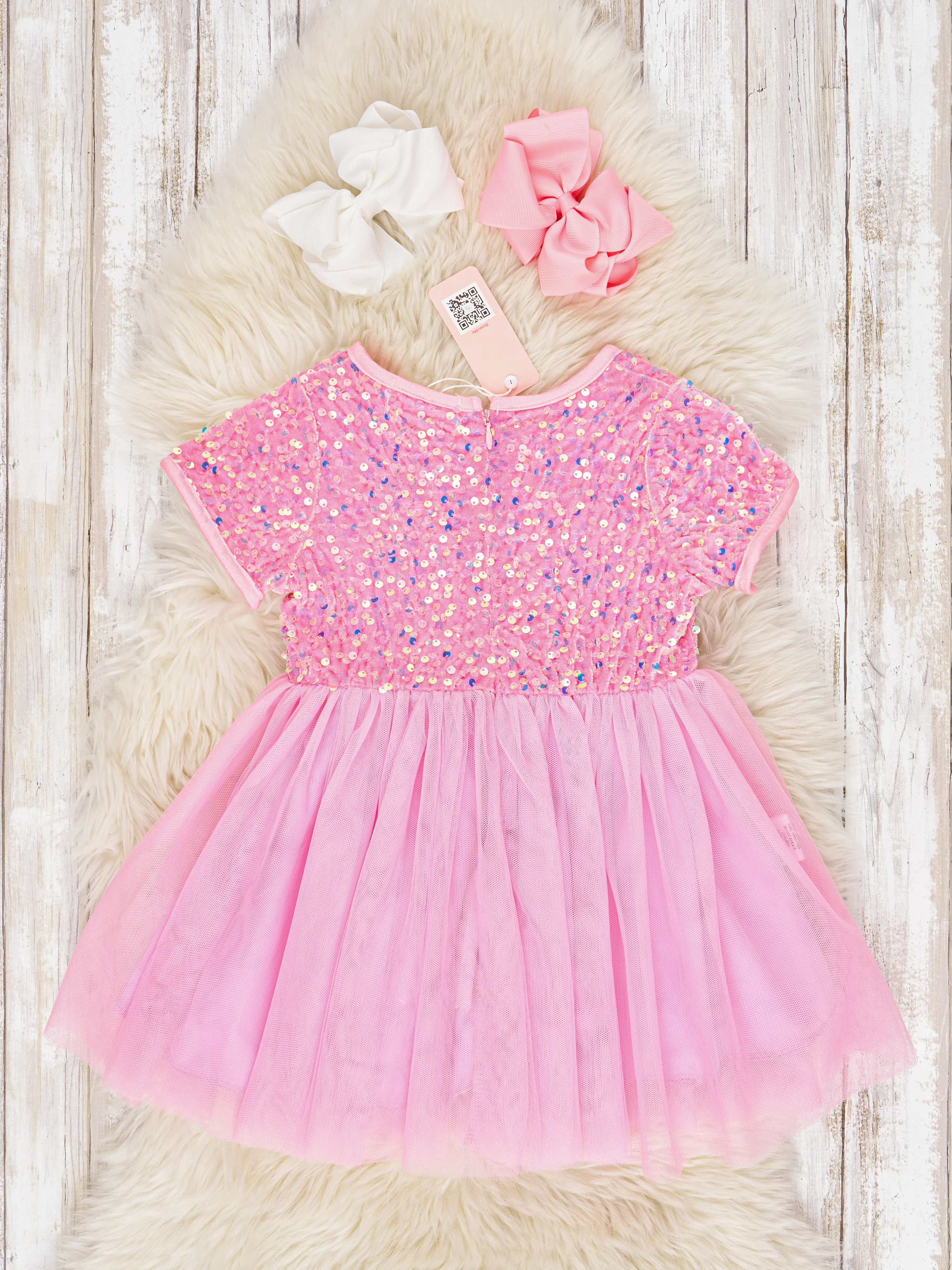 Pink Sparkly Tulle Swing Dress