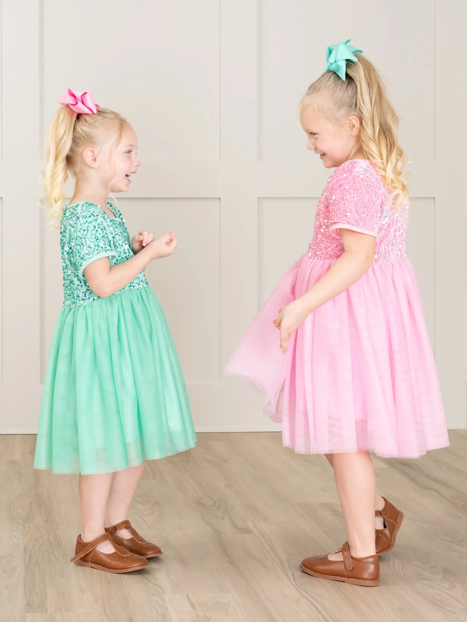 Pink Sparkly Tulle Swing Dress