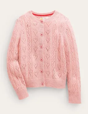 Pointelle Heart Cardigan-Boto Pink