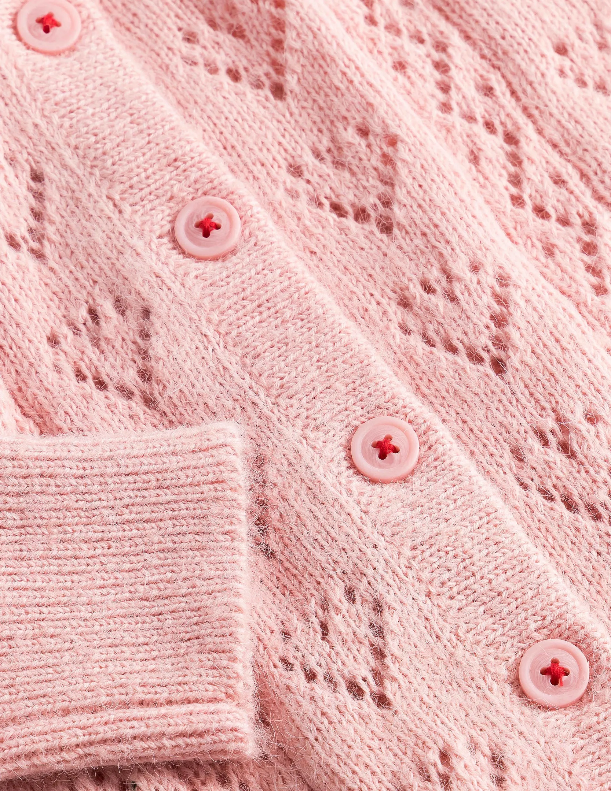 Pointelle Heart Cardigan-Boto Pink