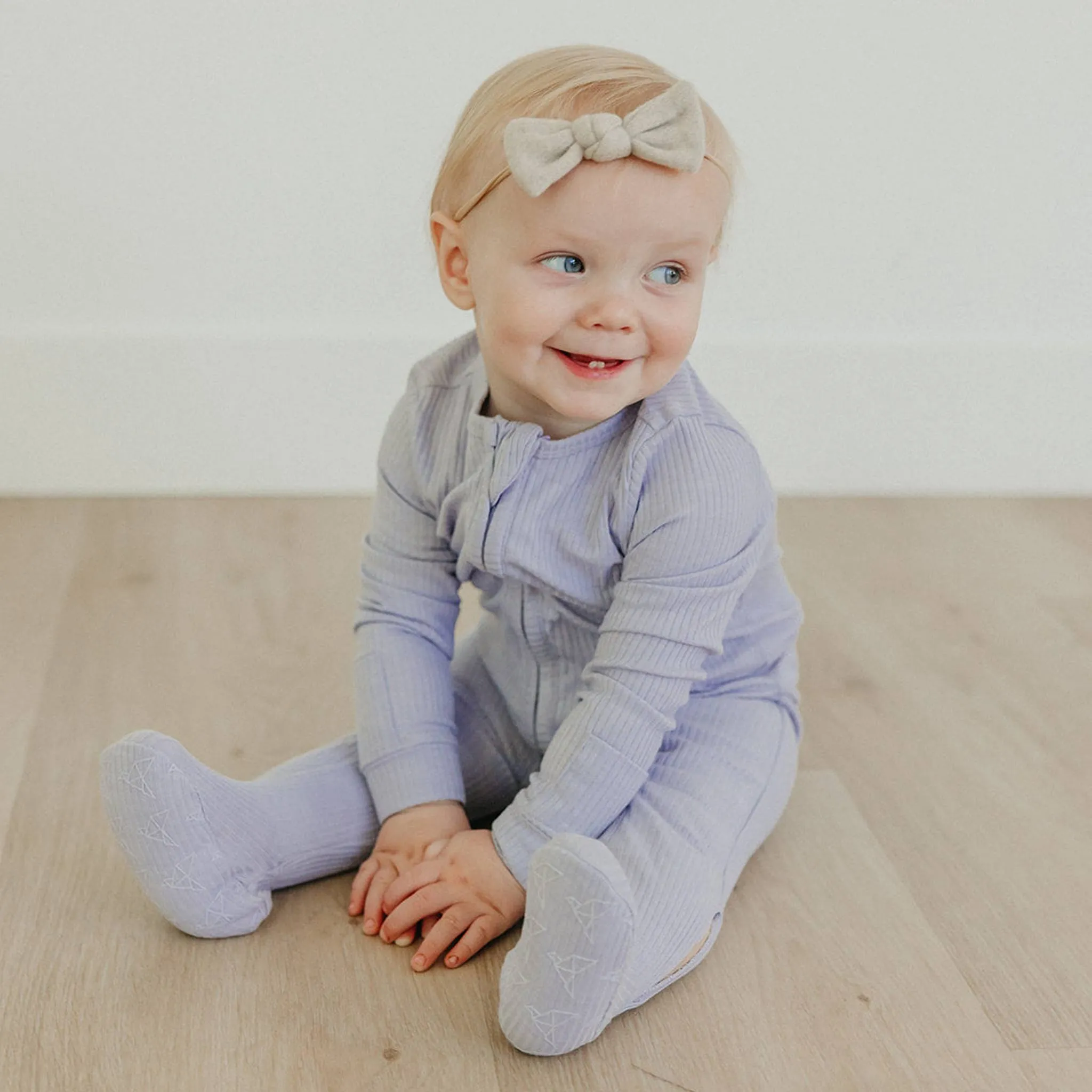 Rib Knit Zip-Up Footie Pajama - Periwinkle