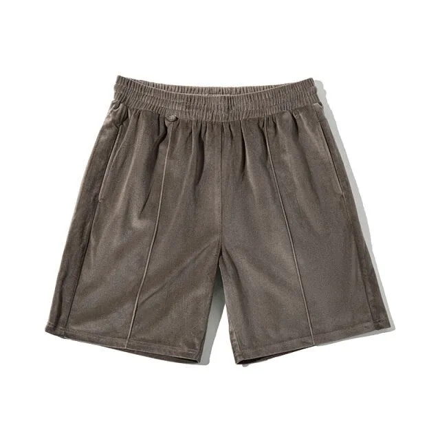 SUMMER LOOSE DRAPED VELVET SHORTS