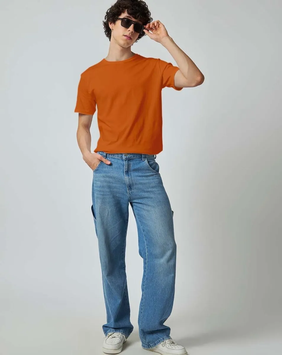 Tangy Orange Plain Tshirt - Unisex Comfort Fit