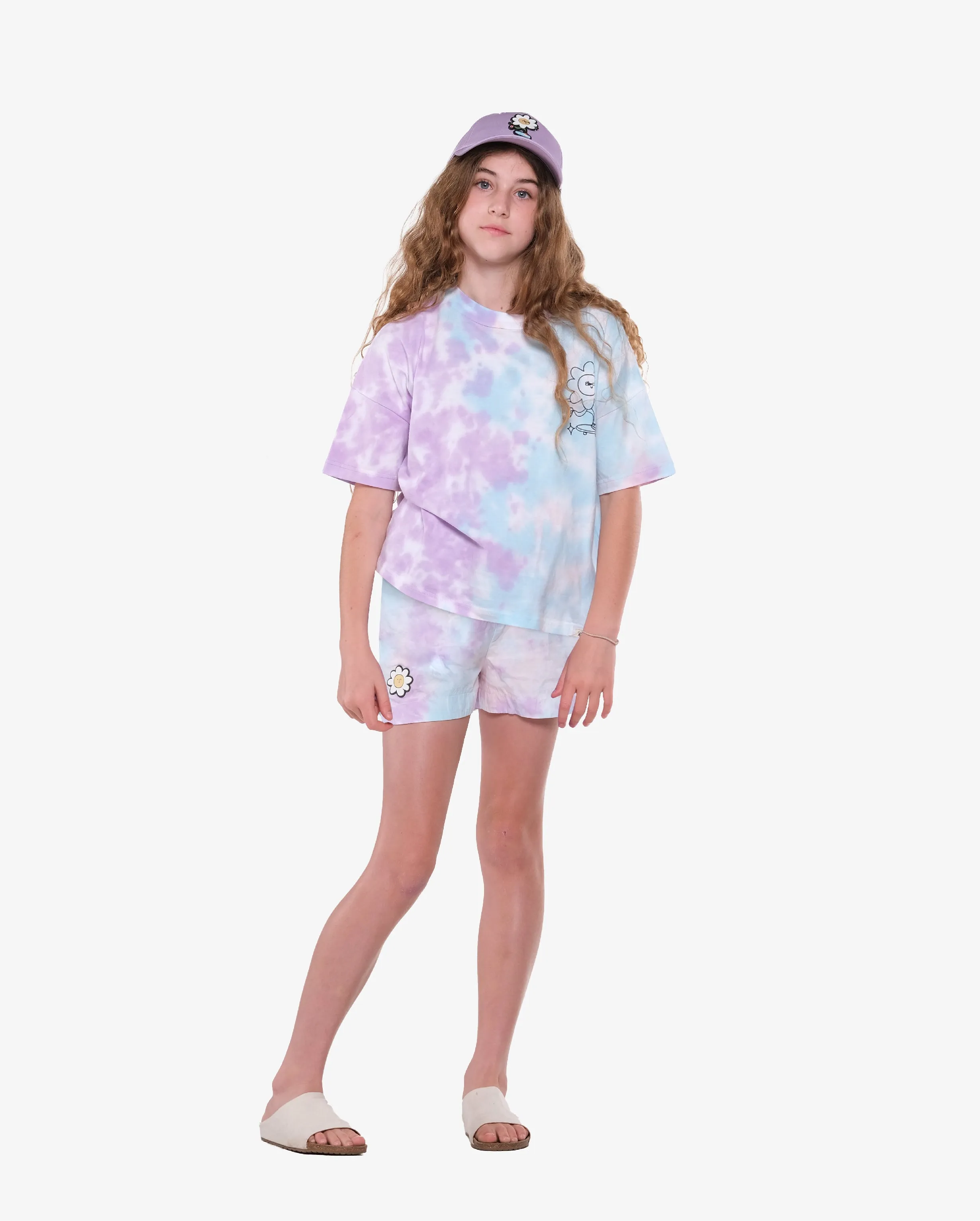 THE GIRL CLUB | Lavender Tie-Dye Cotton Shorts