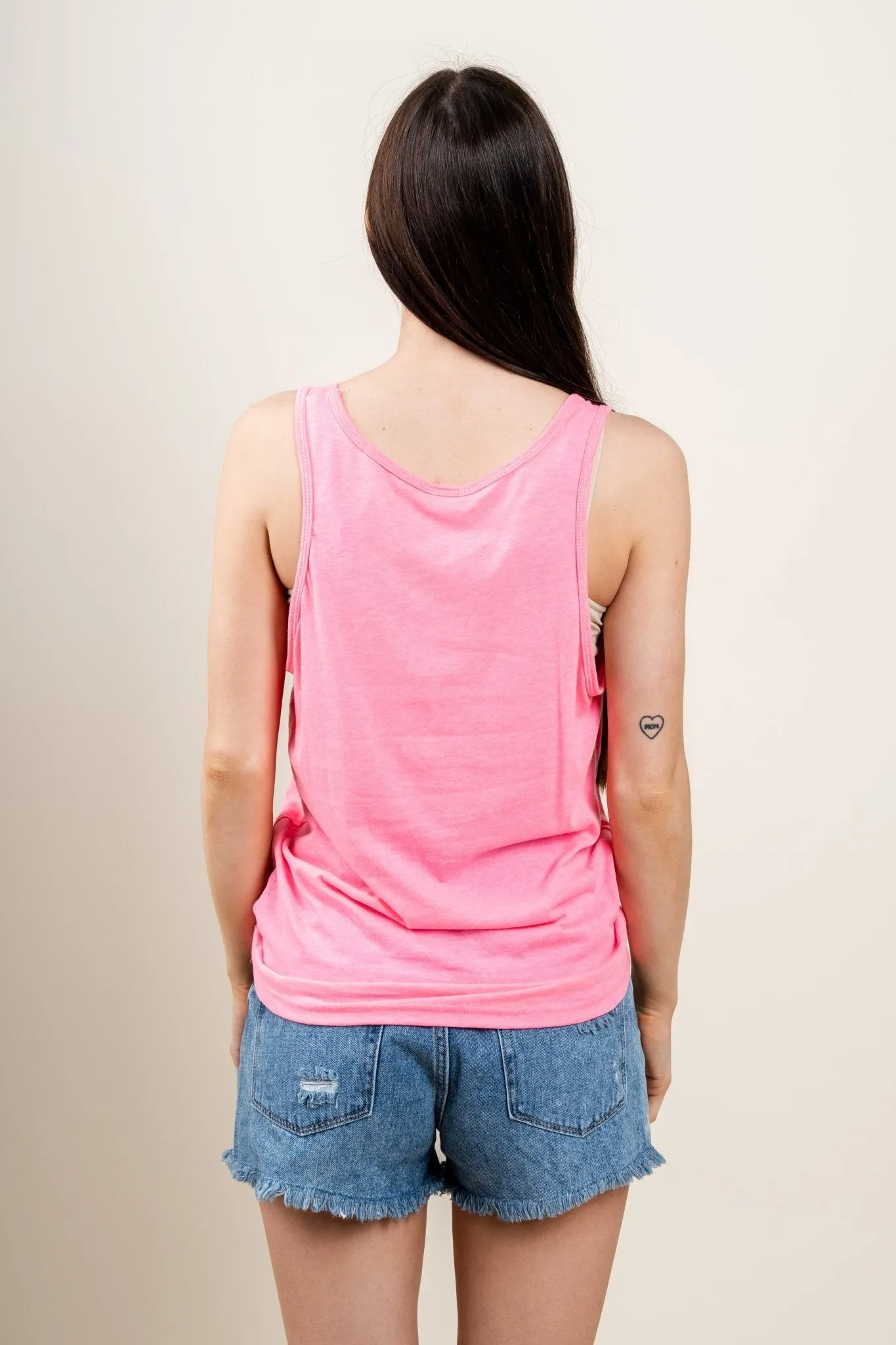 Wake and Lake unisex tank top pink