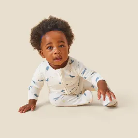 Whale Print Clever Zip Baby Pajamas