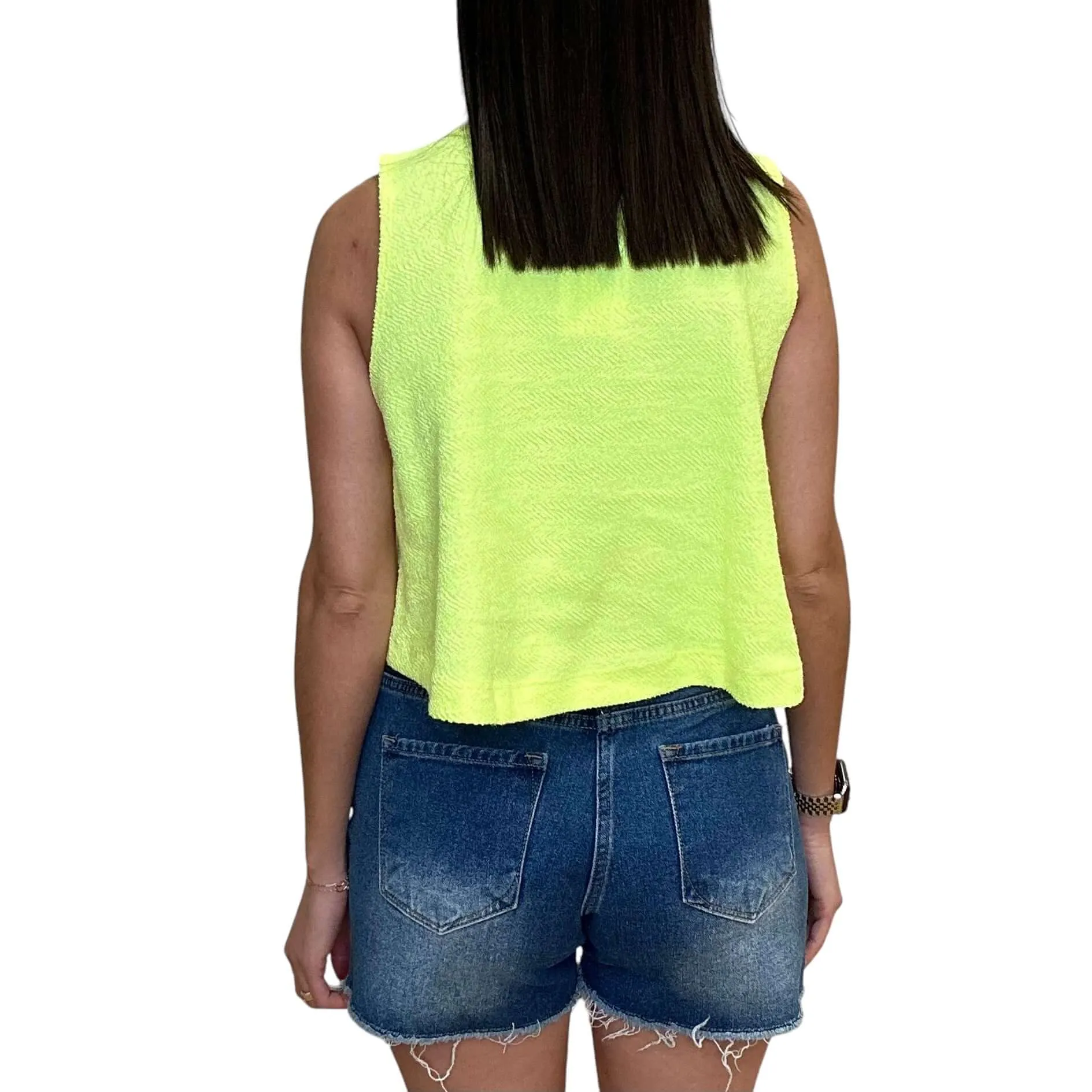 Whatever Graphic Cropped Terry Tank Top