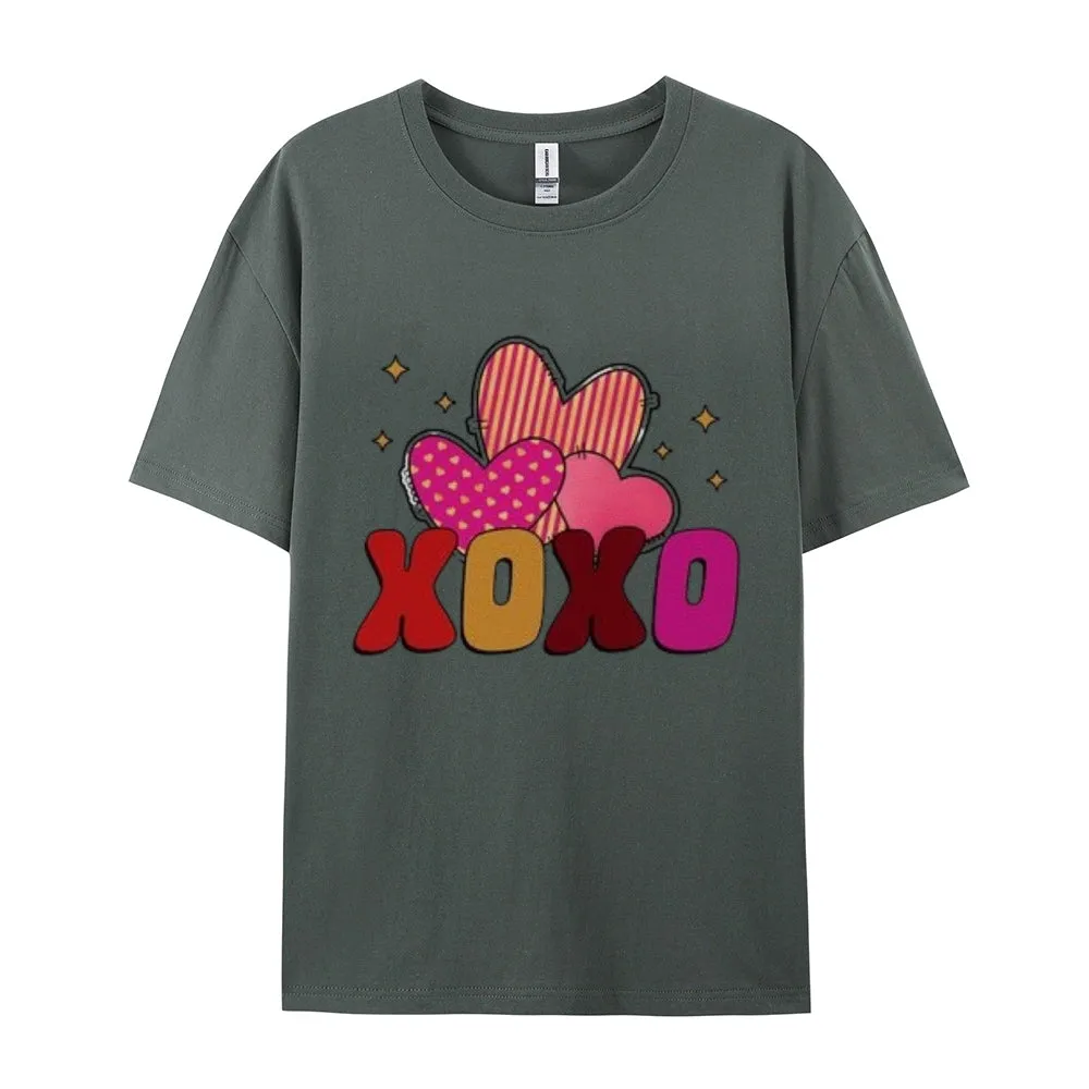 Women Love Red Heart Valentine's Day Print Graphic T-shirt