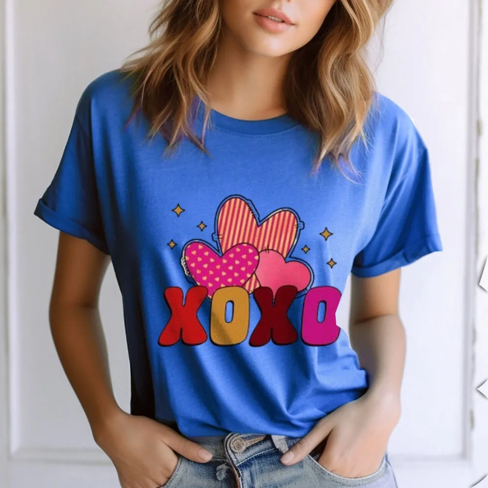 Women Love Red Heart Valentine's Day Print Graphic T-shirt