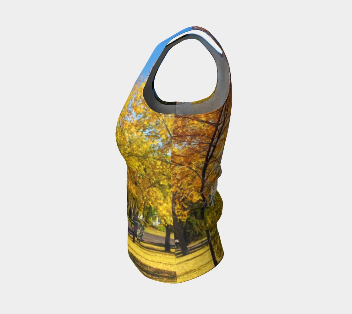 Women's All-Over Fitted Long Tank Top - Calgary in the Fall