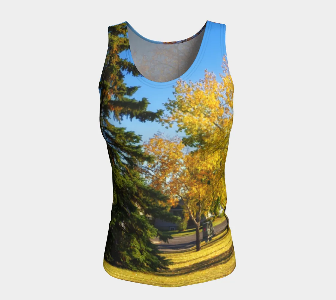 Women's All-Over Fitted Long Tank Top - Calgary in the Fall
