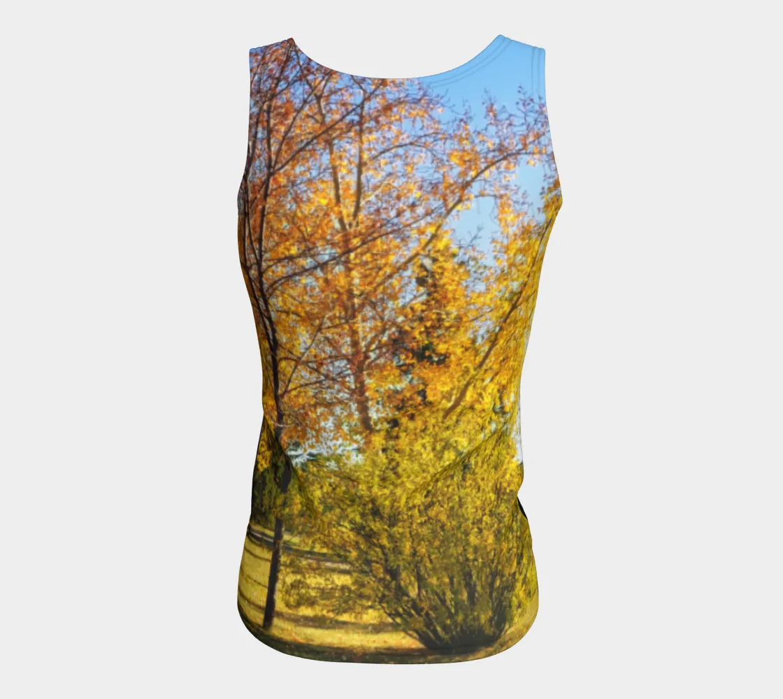 Women's All-Over Fitted Long Tank Top - Calgary in the Fall