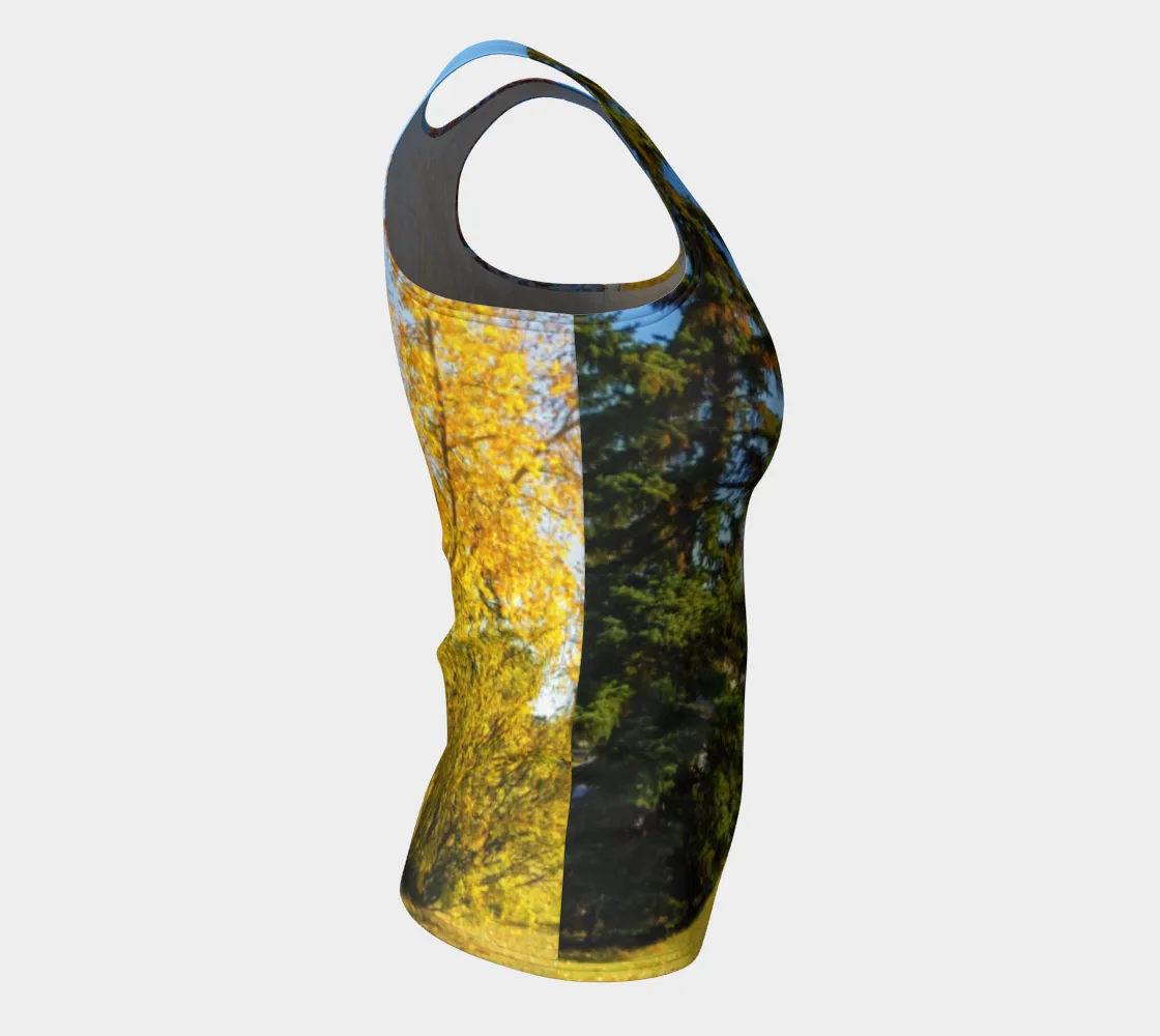 Women's All-Over Fitted Long Tank Top - Calgary in the Fall