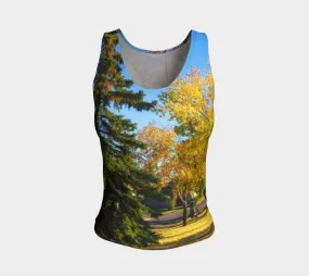 Women's All-Over Fitted Long Tank Top - Calgary in the Fall