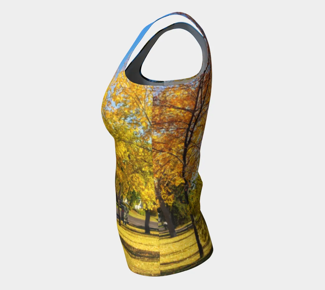 Women's All-Over Fitted Long Tank Top - Calgary in the Fall