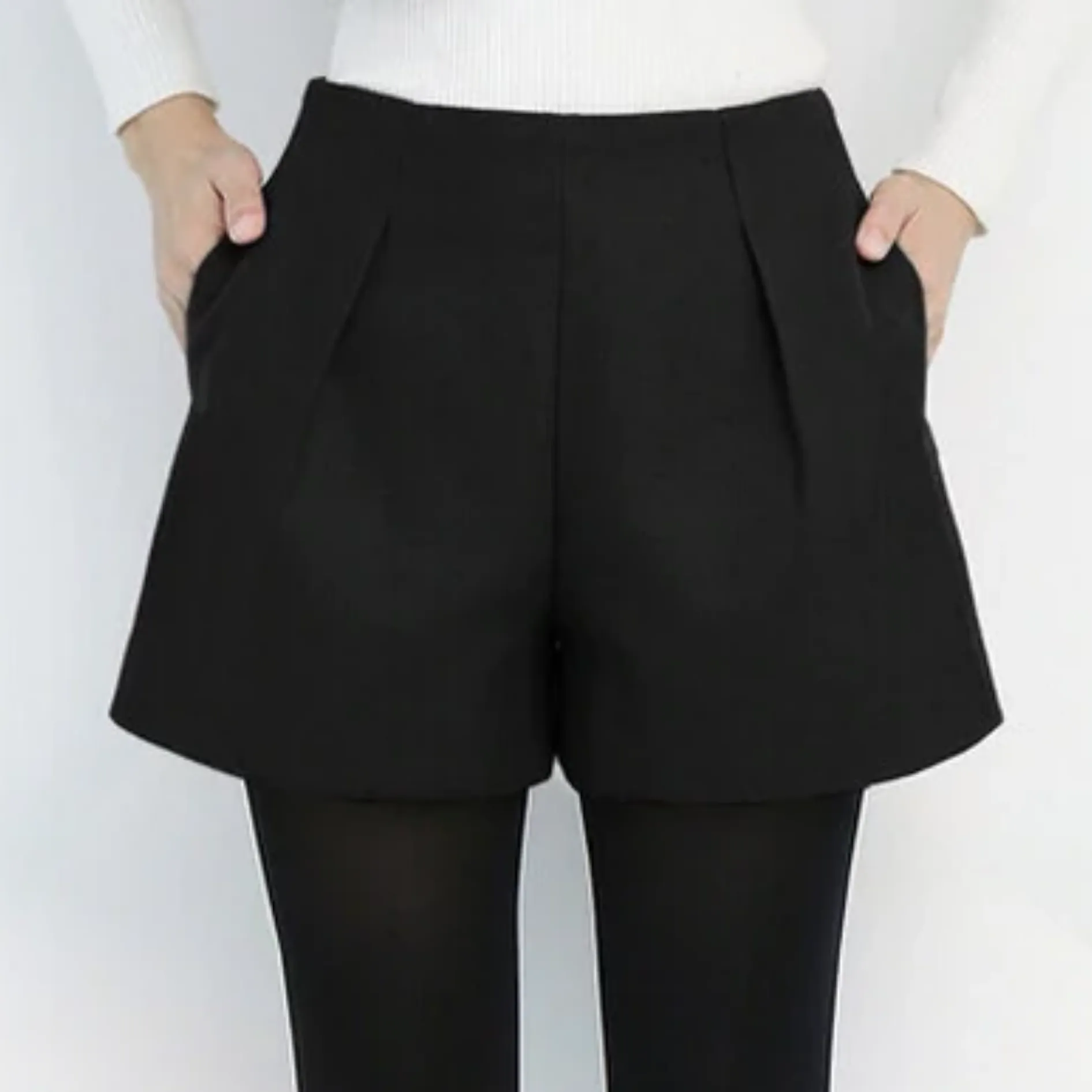 Women's Winter Casual Wool Loose Shorts With Pockets