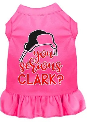 You Serious Clark? Screen Print Dog Dress Bright Pink Xxl