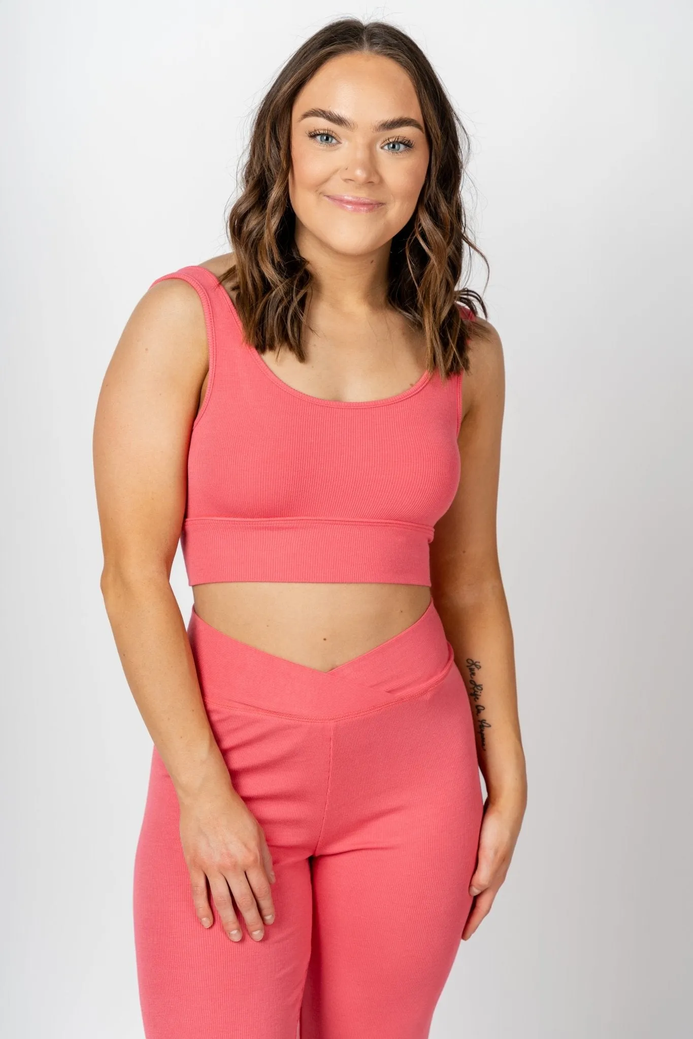 Z Supply Zoe rib tank bra watermelon