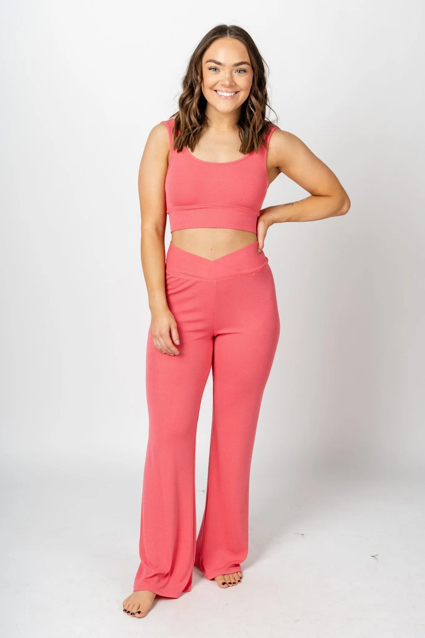 Z Supply Zoe rib tank bra watermelon