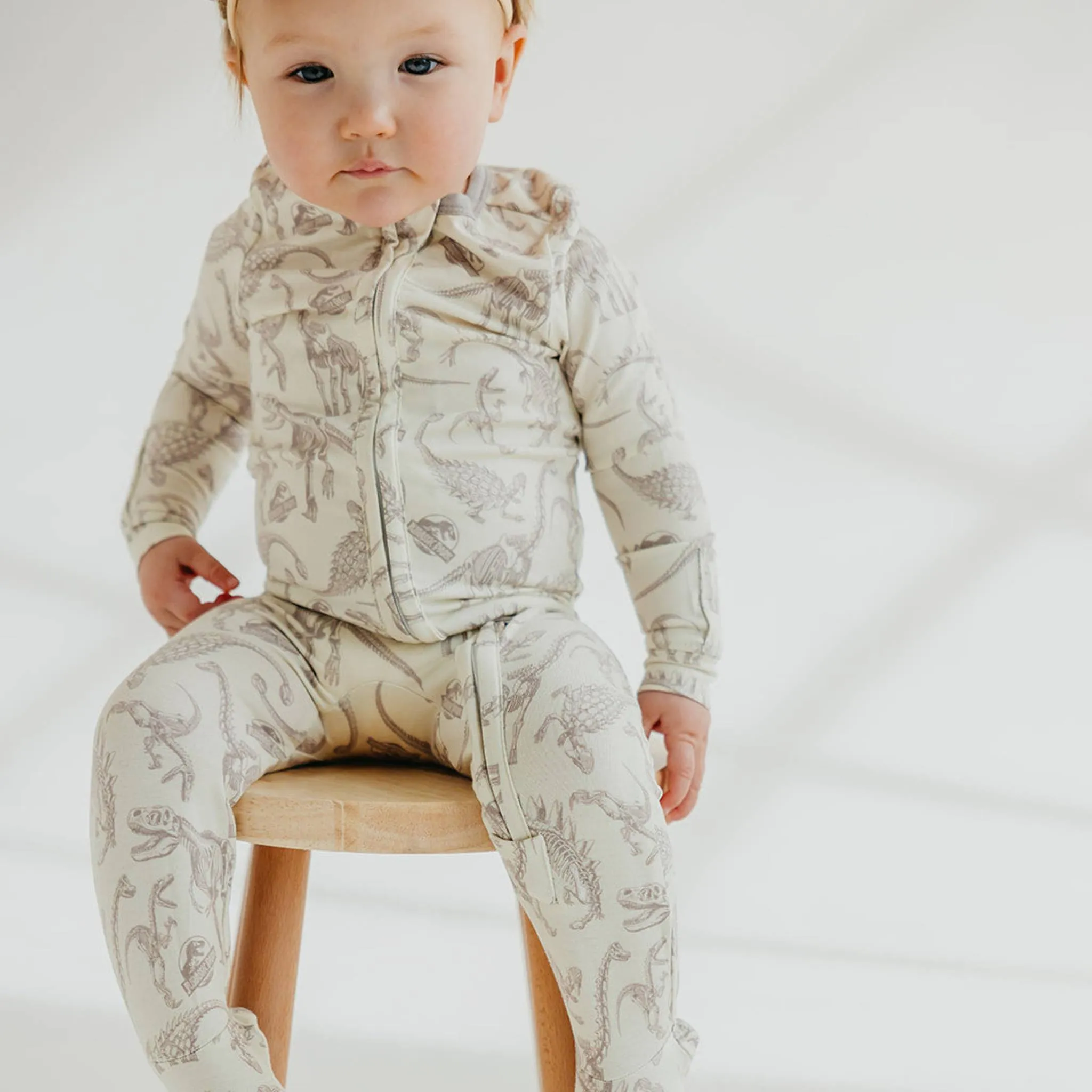 Zip-Up Footie Pajama - Jurassic Park Fossils
