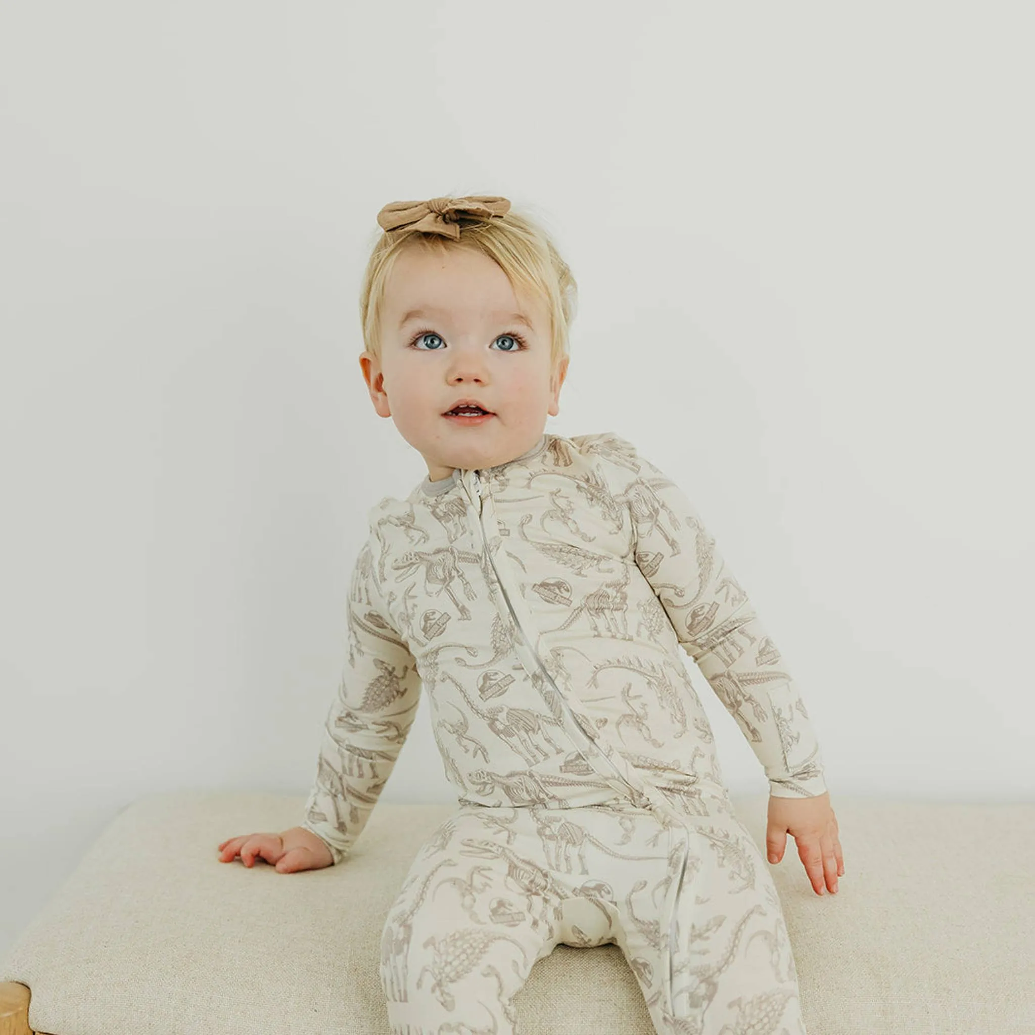 Zip-Up Footie Pajama - Jurassic Park Fossils