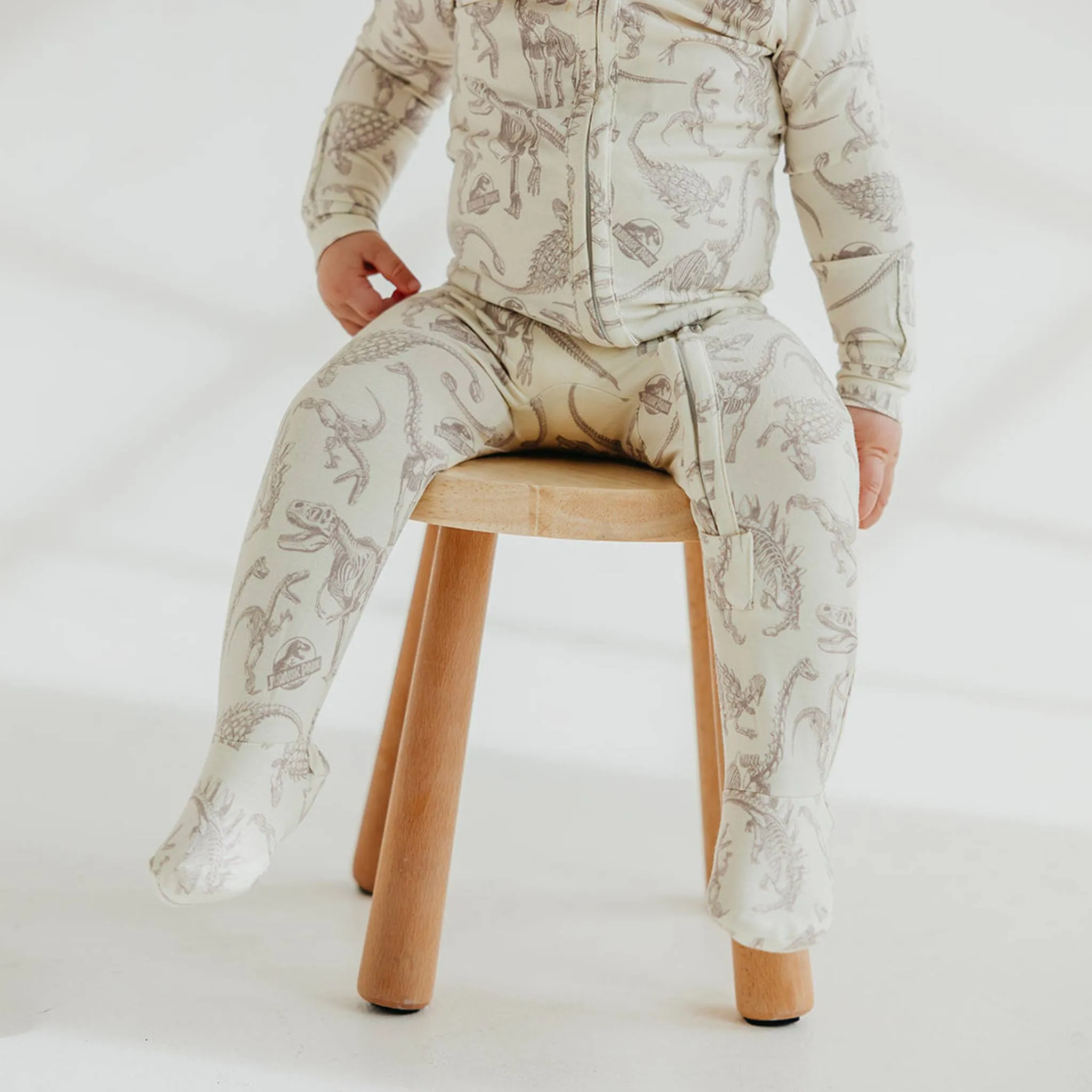 Zip-Up Footie Pajama - Jurassic Park Fossils